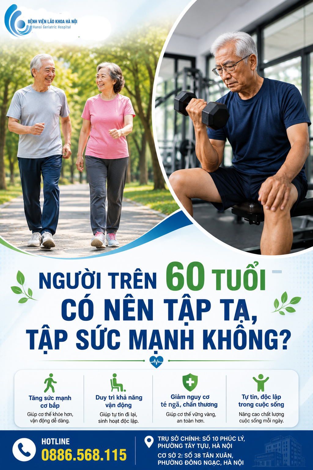 Người trên 60 tuổi có nên tập tạ, tập sức mạnh không?