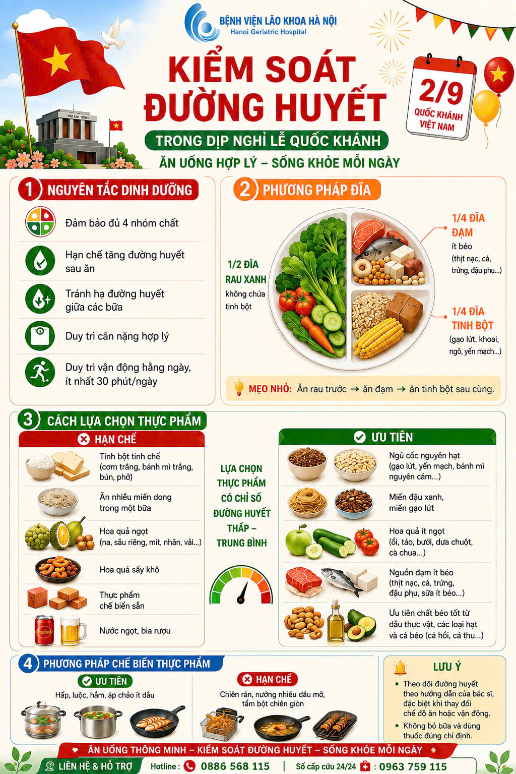 KIỂM SOÁT TỐT ĐƯỜNG HUYẾT ĐỂ TẬN HƯỞNG TRỌN VẸN KỲ NGHỈ LỄ QUỐC KHÁNH 2/9